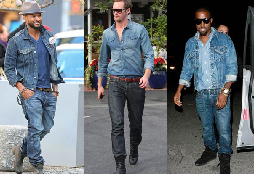 double denim men's style